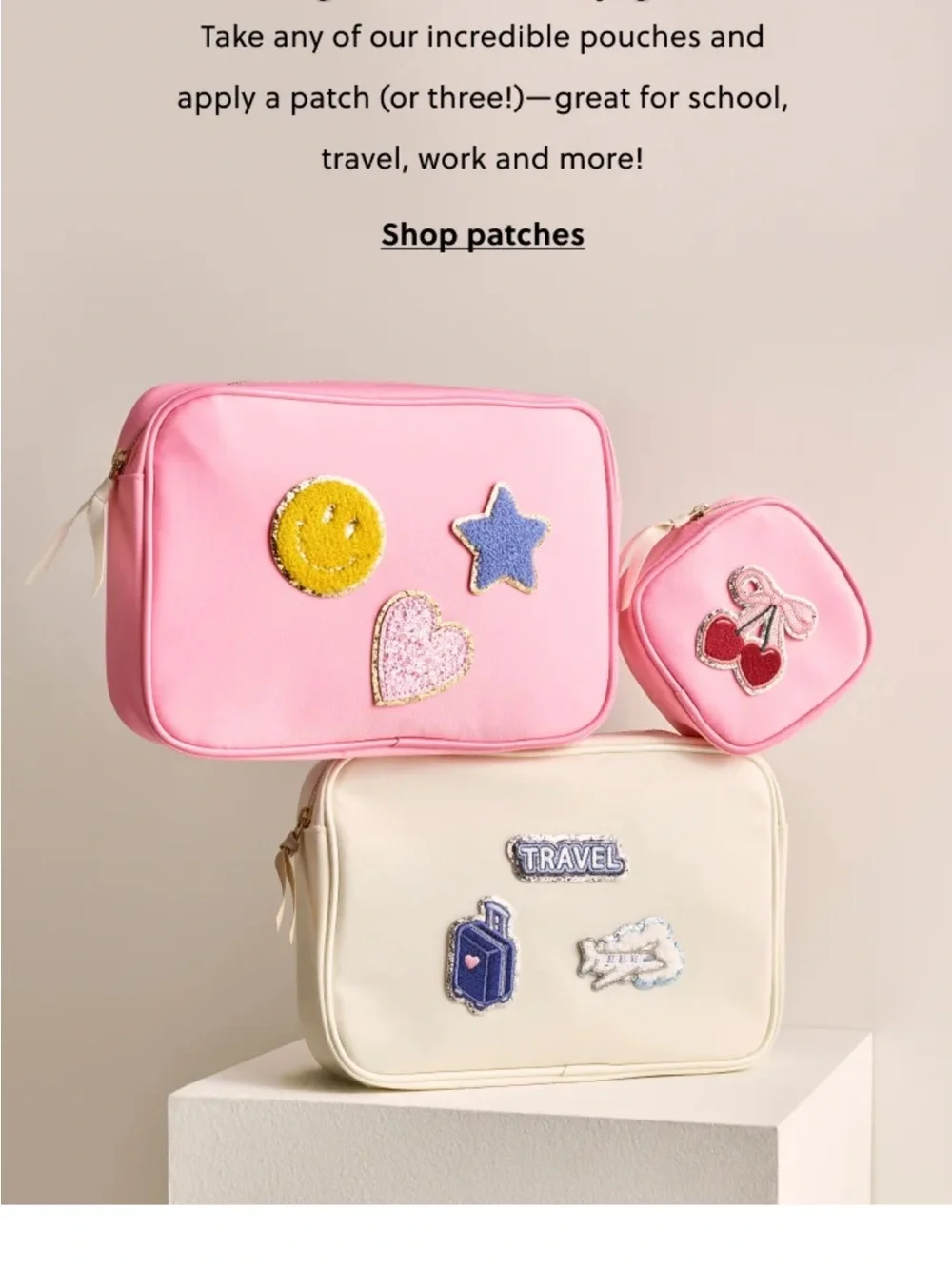 J. Crew Pink & Gold Sticker Patch Trio (patches only) NWT
